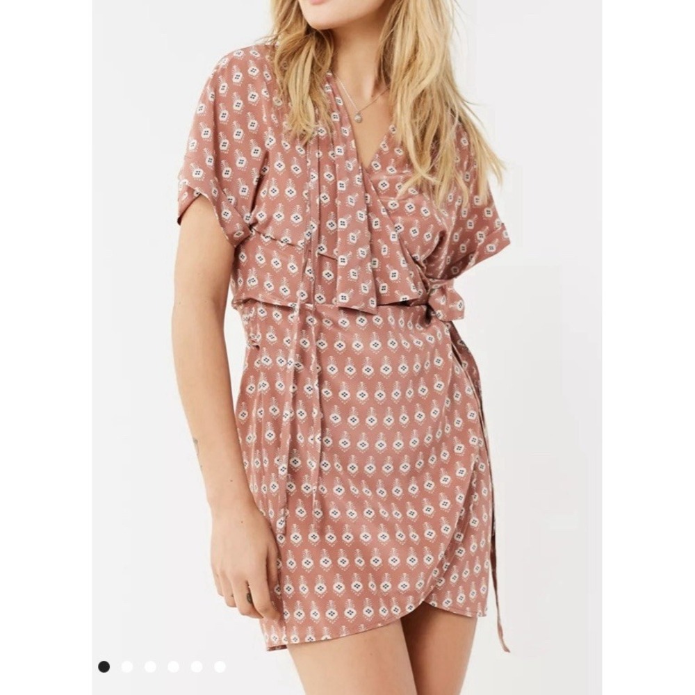 SIR‎ the Label Women's Florence 100% Silk Wrap Dress Size 0 US Size 2 Mini Boho